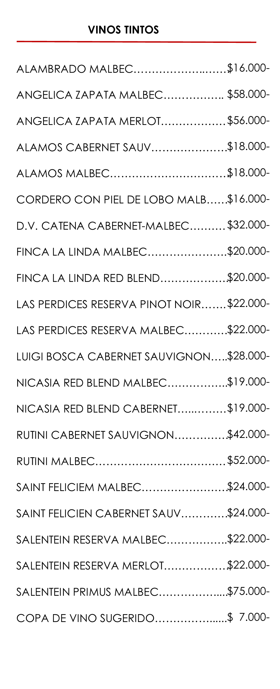 VINOS TINTOS