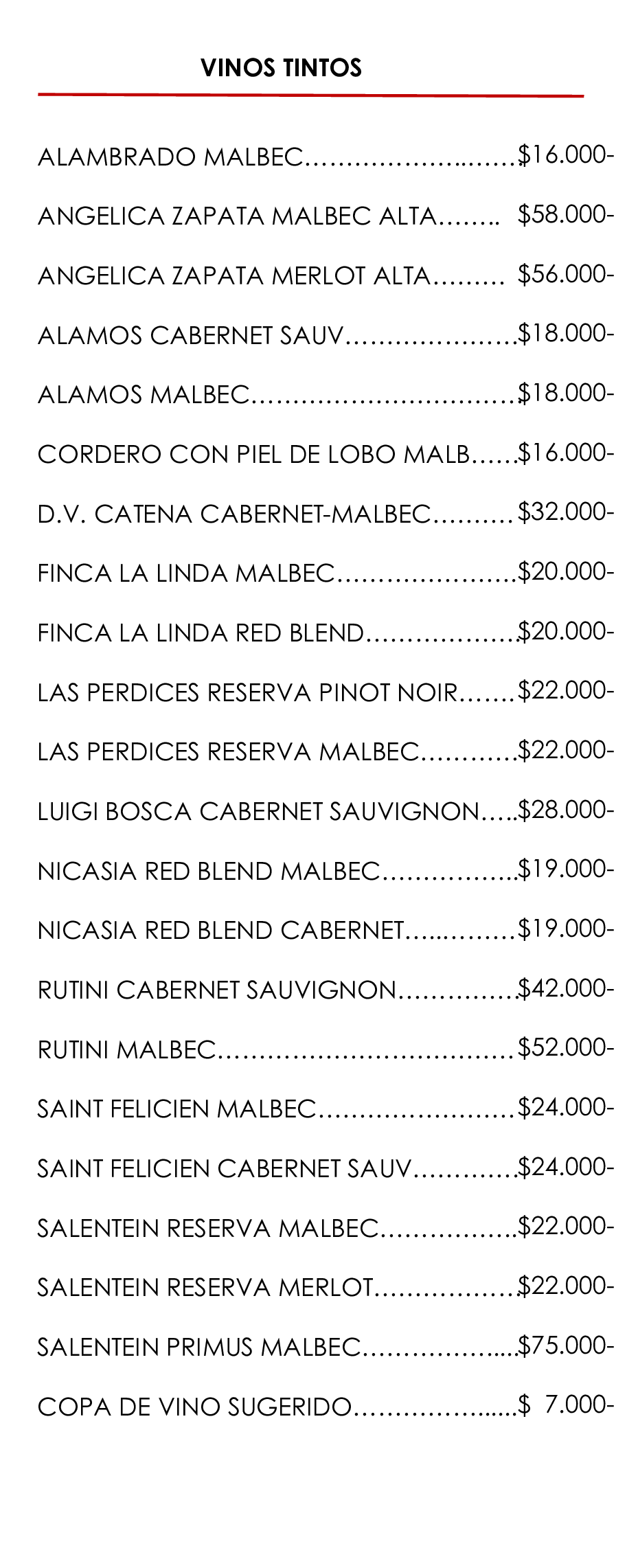 VINOS TINTOS